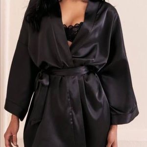 Black Adore Me Satin Robe